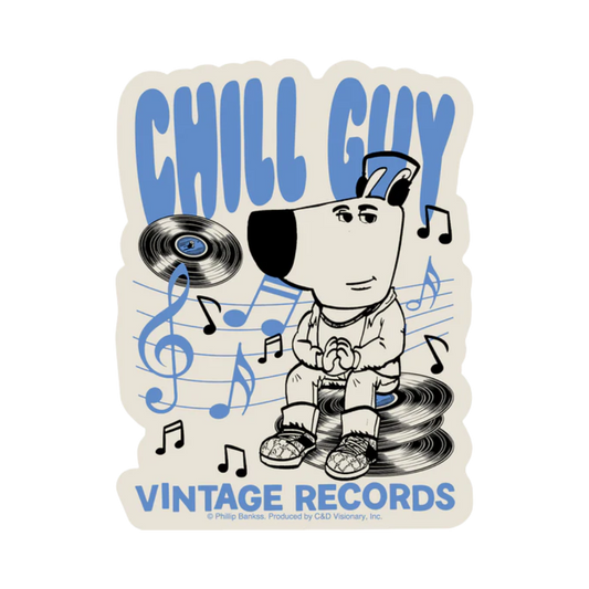 Chill Guy Vintage Records 3.8"x5" Sticker