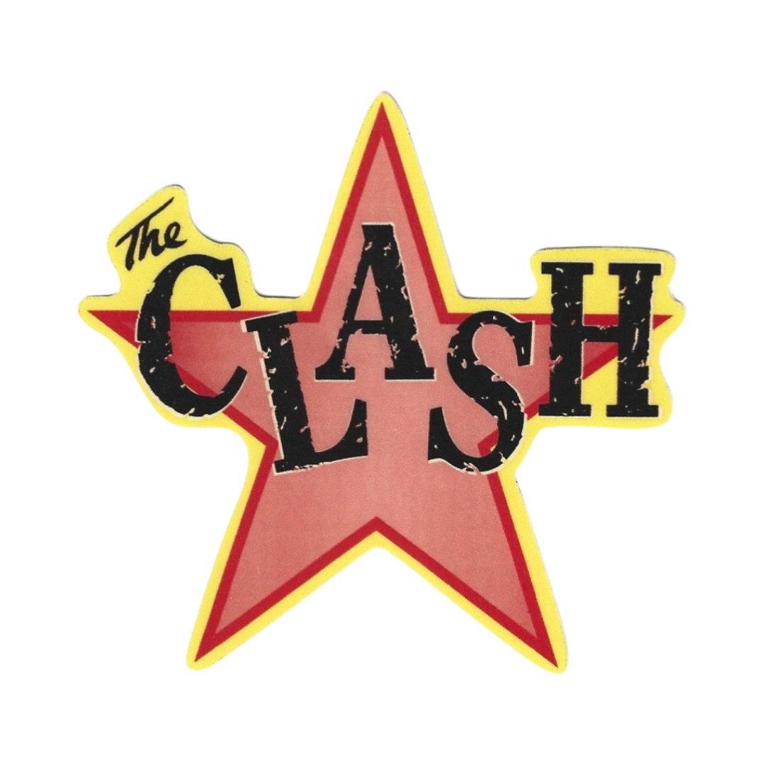 Clash red star yellow outline sticker