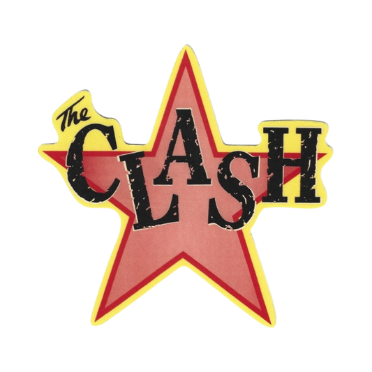 Clash red star yellow outline sticker
