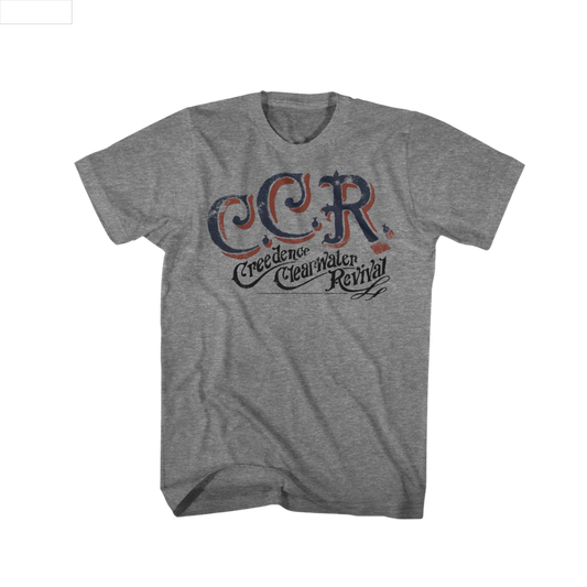 Gray t-shirt with 'C.C.R' logo