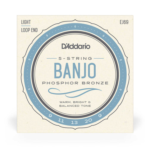 D'Addario Banjo Strings Phosphor Bronze Loop End