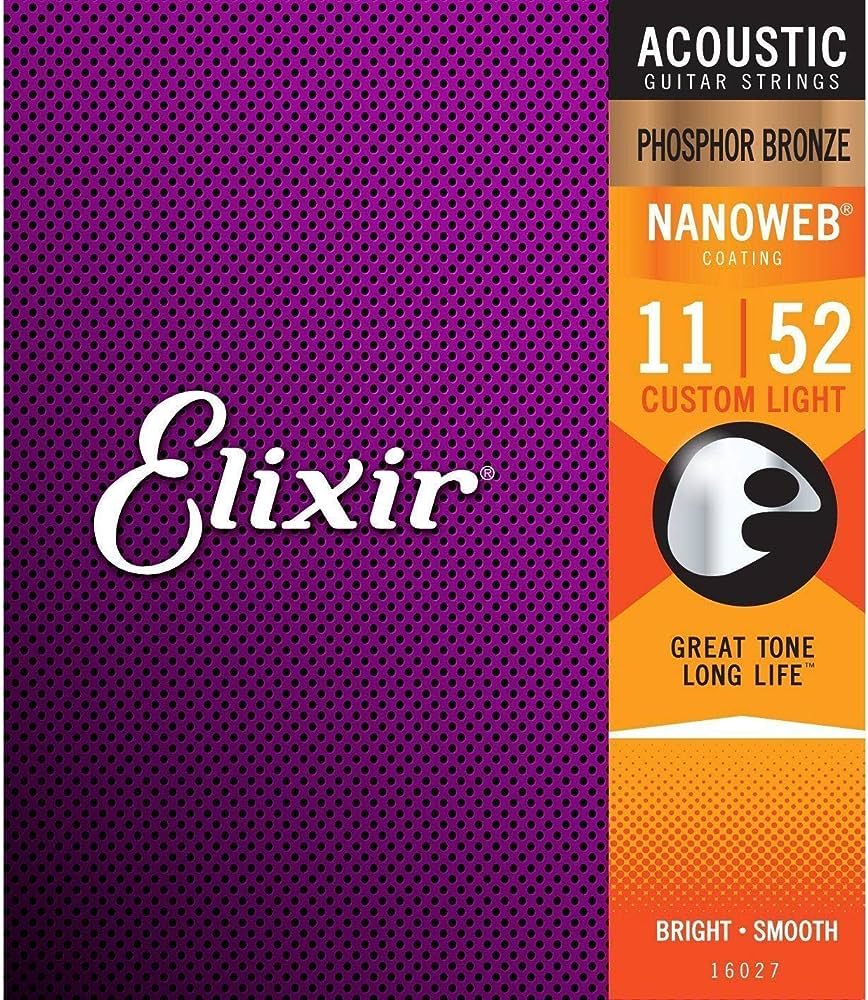 Elixir Custom Light Phosphor Bronze 11/52 Acoustic Strings