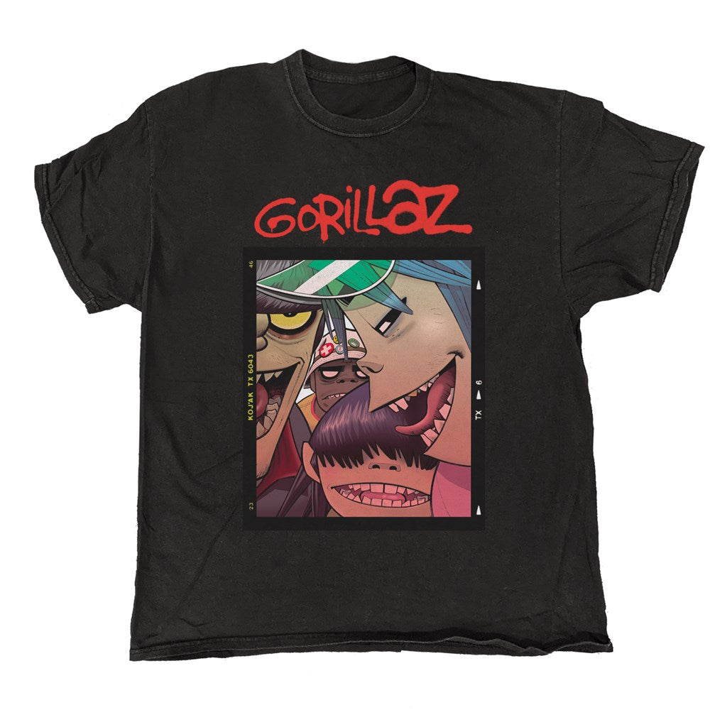 Giant Vintage Gorillaz Polaroid Slide Vintage Black T-Shirt