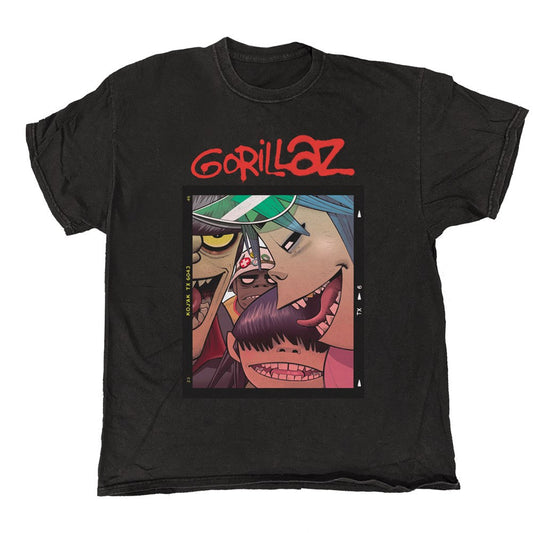 Giant Vintage Gorillaz Polaroid Slide Vintage Black T-Shirt