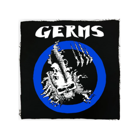 Patch with 'GERMS' text and graphic design on a black background