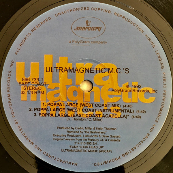 Ultramagnetic MC’s - Poppa Large 12” Single *BOOTLEG*