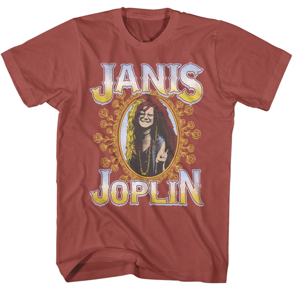Janis Joplin Floral Frame T-Shirt