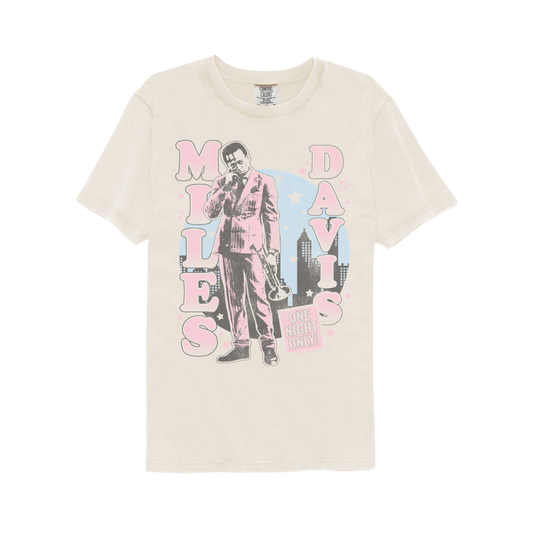 T-shirt with a graphic of a person in a suit and text on a white background