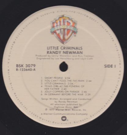 Randy Newman : Little Criminals (LP, Album, Club, RE, RCA)