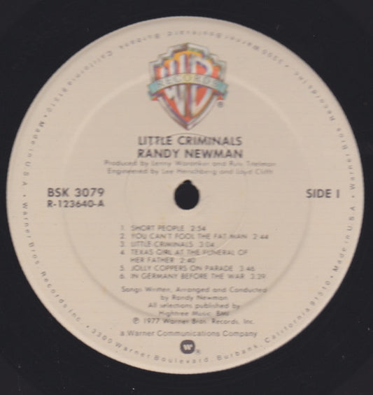 Randy Newman : Little Criminals (LP, Album, Club, RE, RCA)
