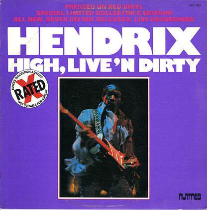 Jimi Hendrix - High, Live 'N Dirty (LP, Unofficial, Red, Very Good Plus (VG+))
