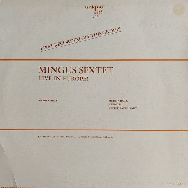 Mingus Sextet - Live in Europe! (LP, Unofficial, Very Good Plus (VG+))