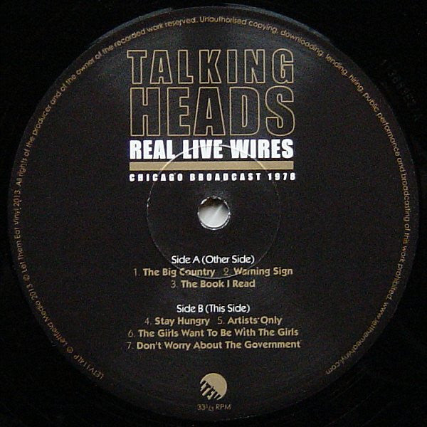 Talking Heads - Real Live Wire Chicago Broadcast 1978 (2LP, Unofficial, Very Good Plus (VG+))