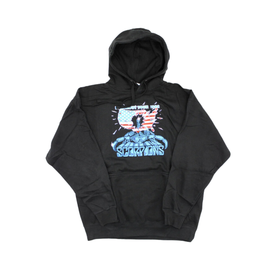 Scorpions Blackout 1982 USA Tour Pull Over Hooded Fleece Hooded Sweatshirt