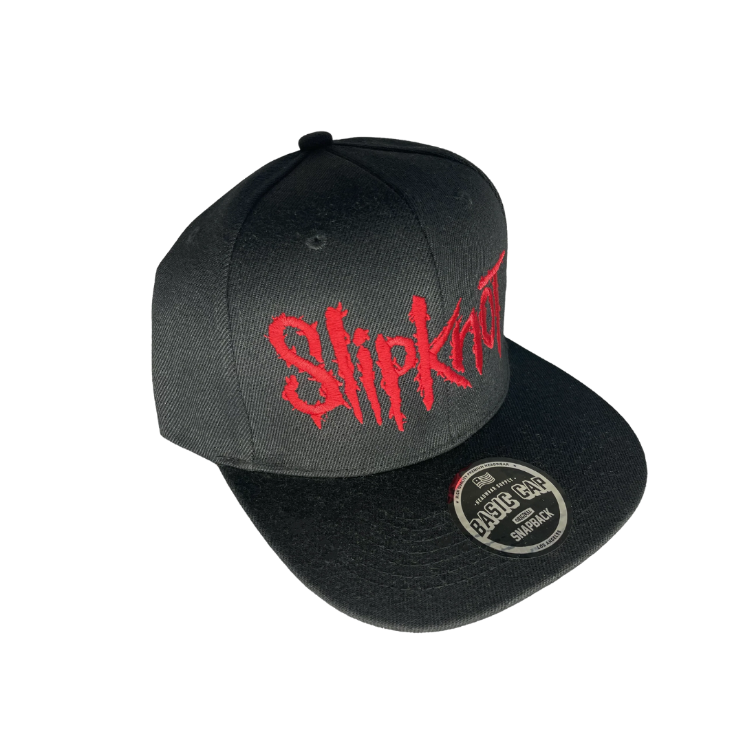 Black cap with red 'Slipknot' logo on a white background