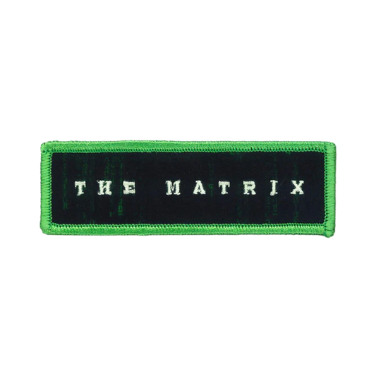 Embroidered patch with 'The Matrix' text on a green border