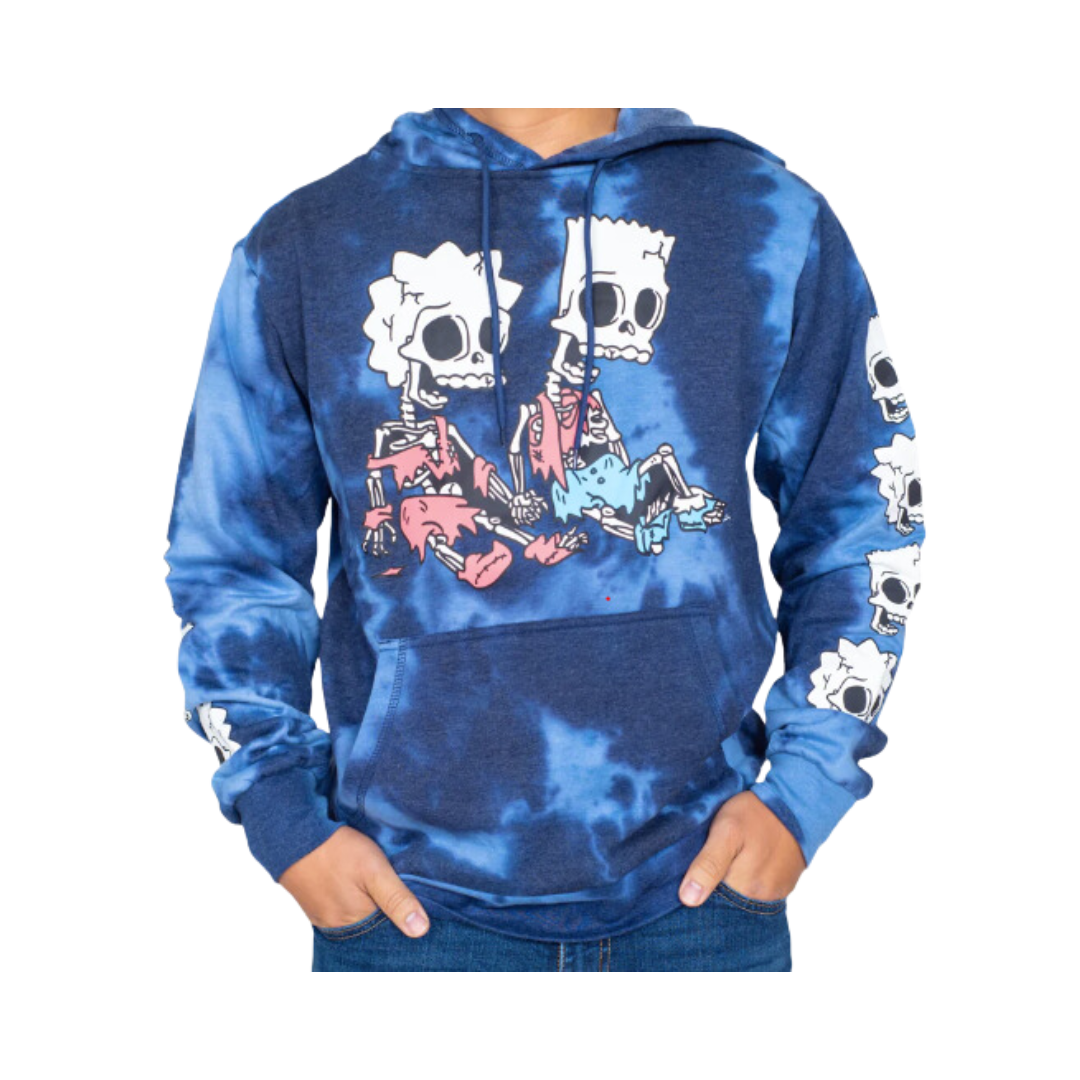 The Simpsons Bart and Lisa Skeleton Hex and the City Pull Over Hoodie