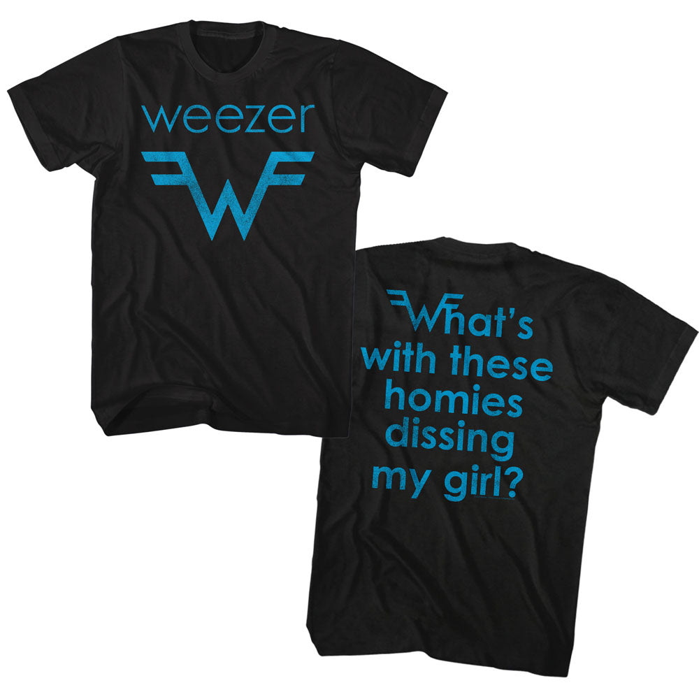 Weezer Blu Logo and Lyrics T-Shirt t-shirt