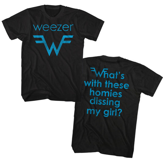 Weezer Blu Logo and Lyrics T-Shirt t-shirt