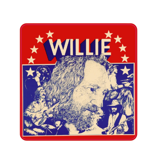 Willie Nelson Red, White, and Blue Collage Sticker