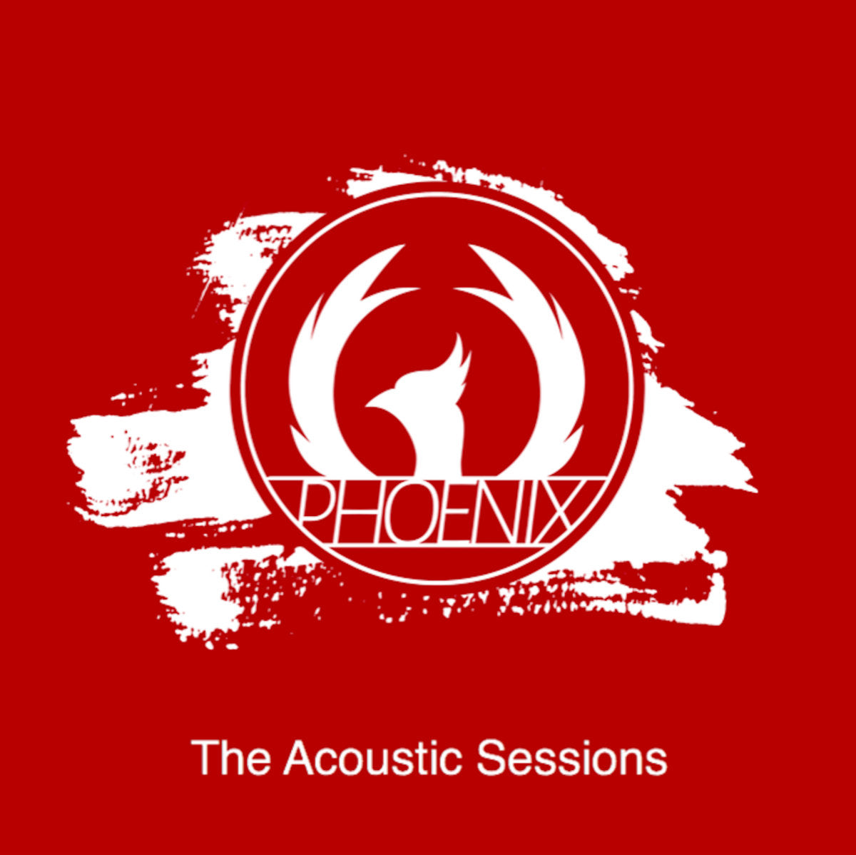 Logo with a stylized phoenix on a red background, labeled 'The Acoustic Sessions'.