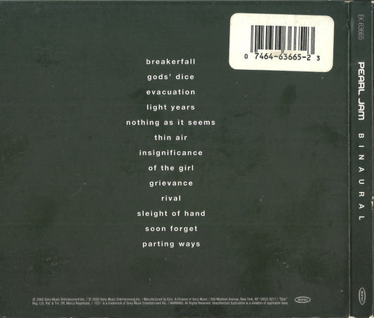 Pearl Jam : Binaural (CD, Album, Tri)