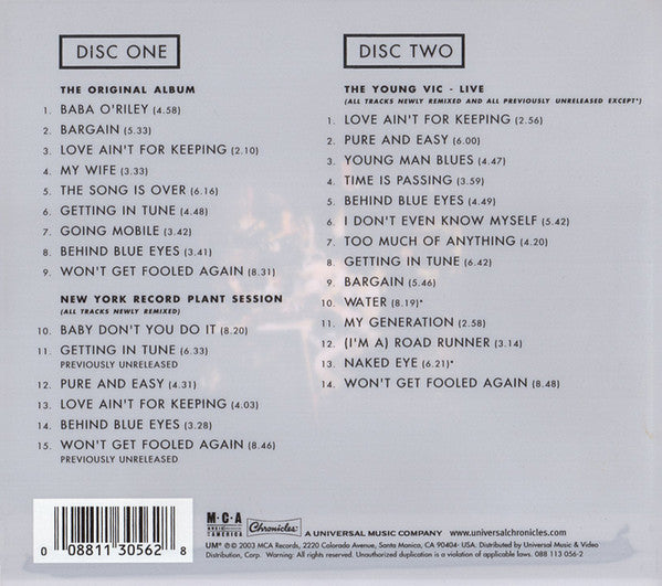 The Who : Who's Next (2xCD, Album, Dlx, RE, RM)