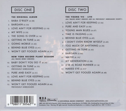 The Who : Who's Next (2xCD, Album, Dlx, RE, RM)