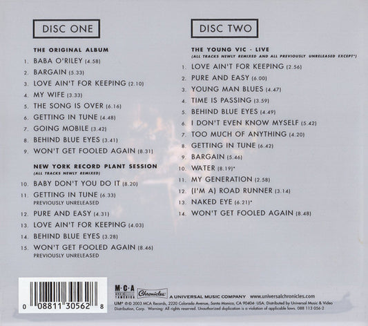 The Who : Who's Next (2xCD, Album, Dlx, RE, RM)