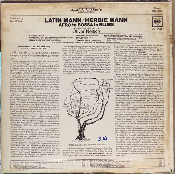 Herbie Mann : Latin Mann (Afro To Bossa To Blues) (LP, Album, Pit)