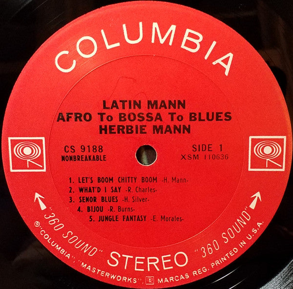 Herbie Mann : Latin Mann (Afro To Bossa To Blues) (LP, Album, Pit)