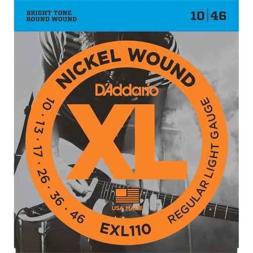 D'Addario Nickel Wound Reg. Light Gauge 10-46 Electric Guitar Strings