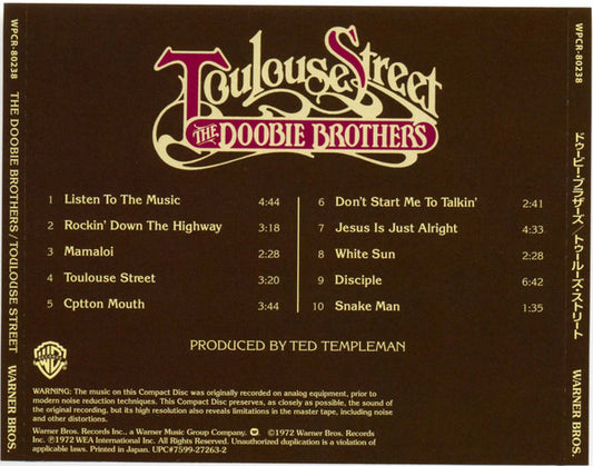 The Doobie Brothers : Toulouse Street (CD, Album, RE, RM)