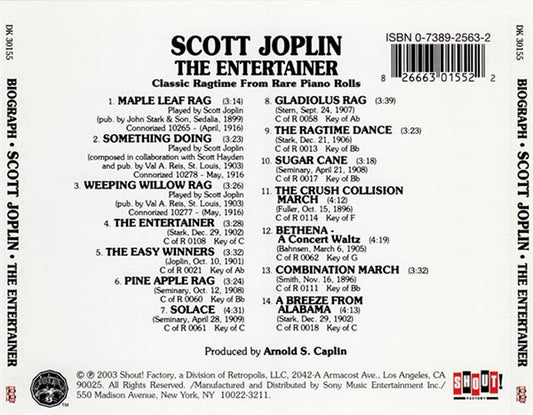 Scott Joplin : The Entertainer (CD, Comp, RE)