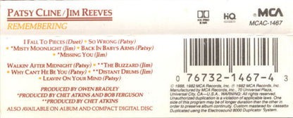 Patsy Cline / Jim Reeves : Remembering (Cass, Comp, RE, Dol)