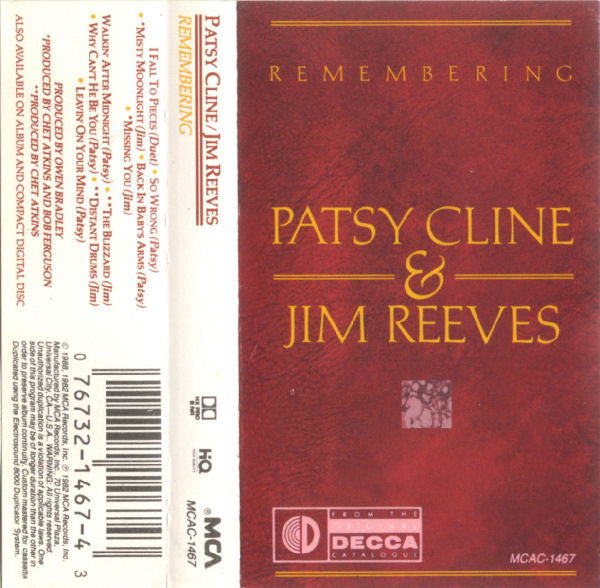 Patsy Cline / Jim Reeves : Remembering (Cass, Comp, RE, Dol)