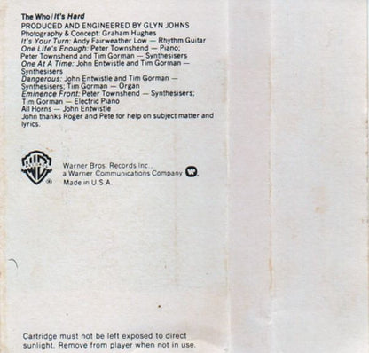 The Who : It's Hard (Cass, Album, Club)