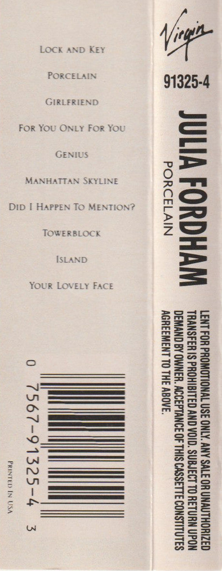 Julia Fordham : Porcelain (Cass, Album, Promo, SR)