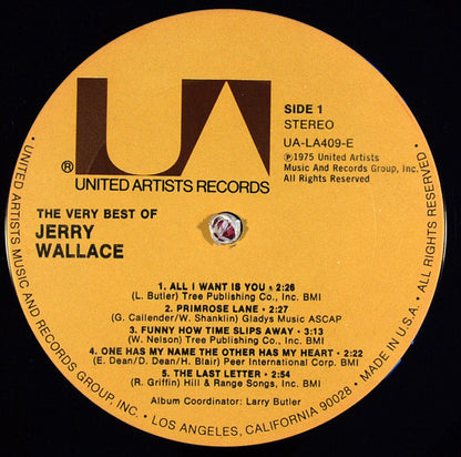 Jerry Wallace : The Very Best Of Jerry Wallace (LP, Comp, RE)