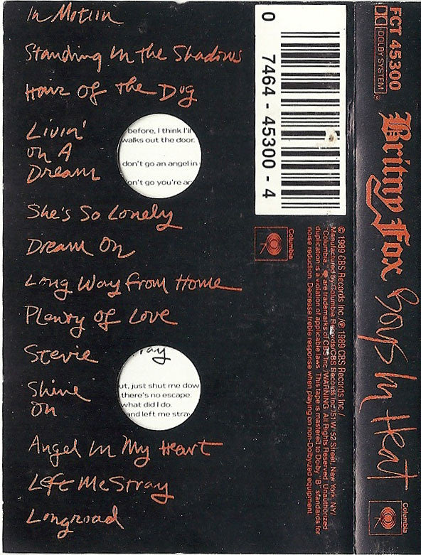 Britny Fox : Boys In Heat (Cass, Album)