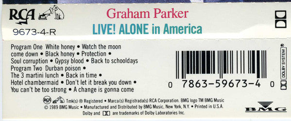 Graham Parker : Live! Alone In America (Cass, Album, Dol)
