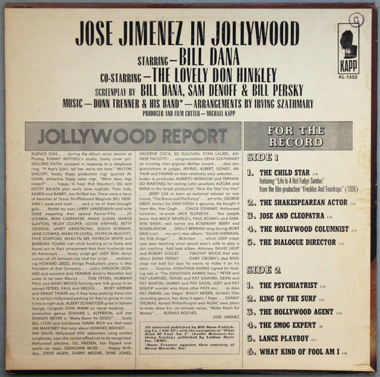 Jose Jimenez (3) Starring Bill Dana : Jose Jimenez In Jollywood (LP, Album, Mono, All)