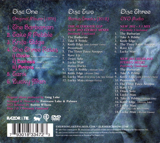 Emerson, Lake & Palmer : Emerson Lake & Palmer (CD, Album, RE, RM + CD, Album, RM + DVD-A, Album, )