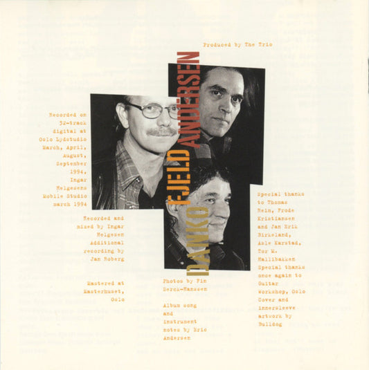 Rick Danko, Jonas Fjeld, Eric Andersen (2) : Ridin' On The Blinds (CD, Album)