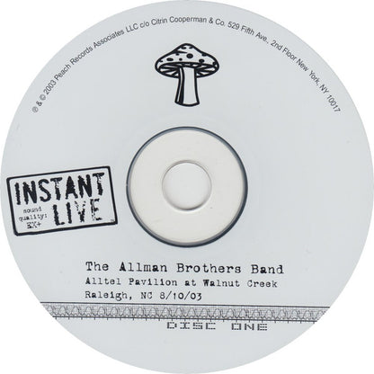 The Allman Brothers Band : Alltel Pavilion At Walnut Creek Raleigh, NC 8/10/03 (3xCD, Album)