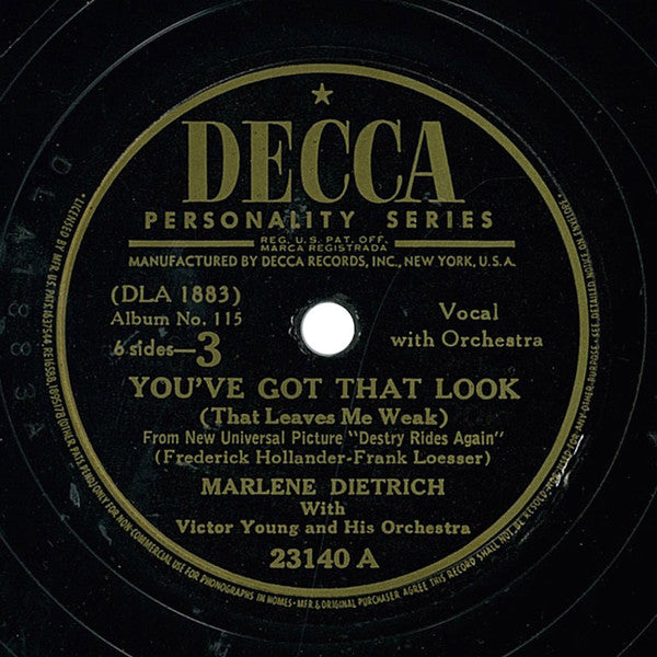 Marlene Dietrich : Marlene Dietrich (3xShellac, 10", Album, RP)