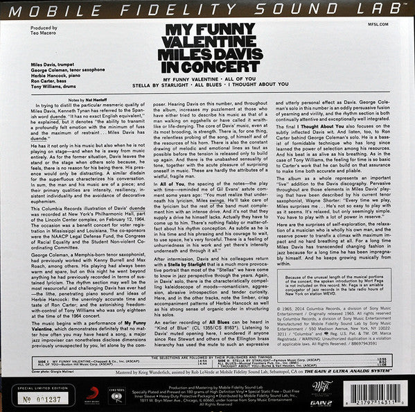 Miles Davis – My Funny Valentine - Miles Davis In Concert