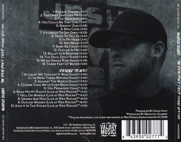 Brantley Gilbert : The Devil Don't Sleep (2xCD, Album, Dlx)